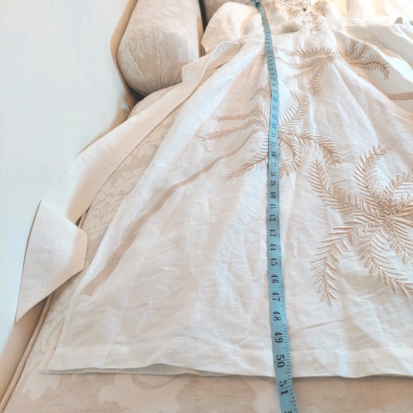 NEW! Calypso St. Barth Penelope Linen Embroidered Maxi Dress White Palm S $425 - Picture 14 of 16